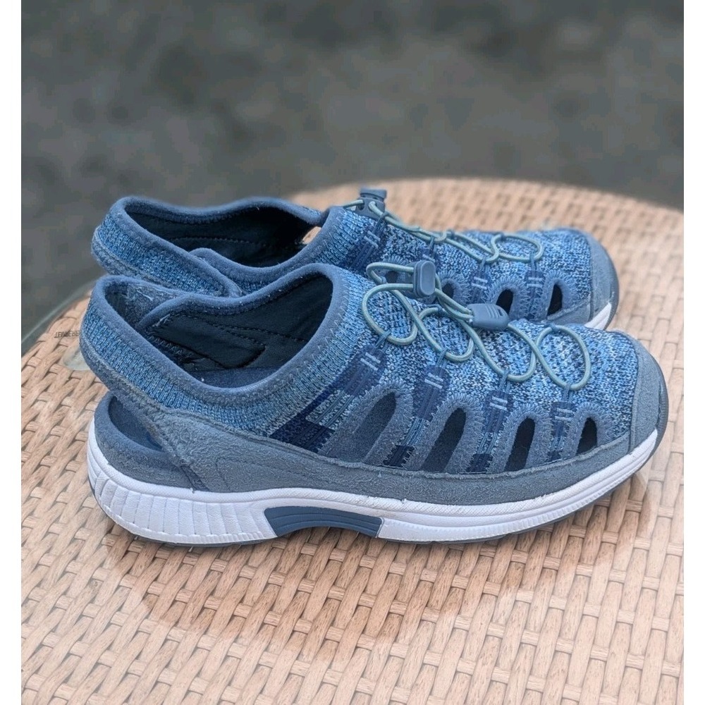 Outdoor Hiking Water Shoes Closed Toe Sport Sandals Orthofeet Blue Women 9 XW